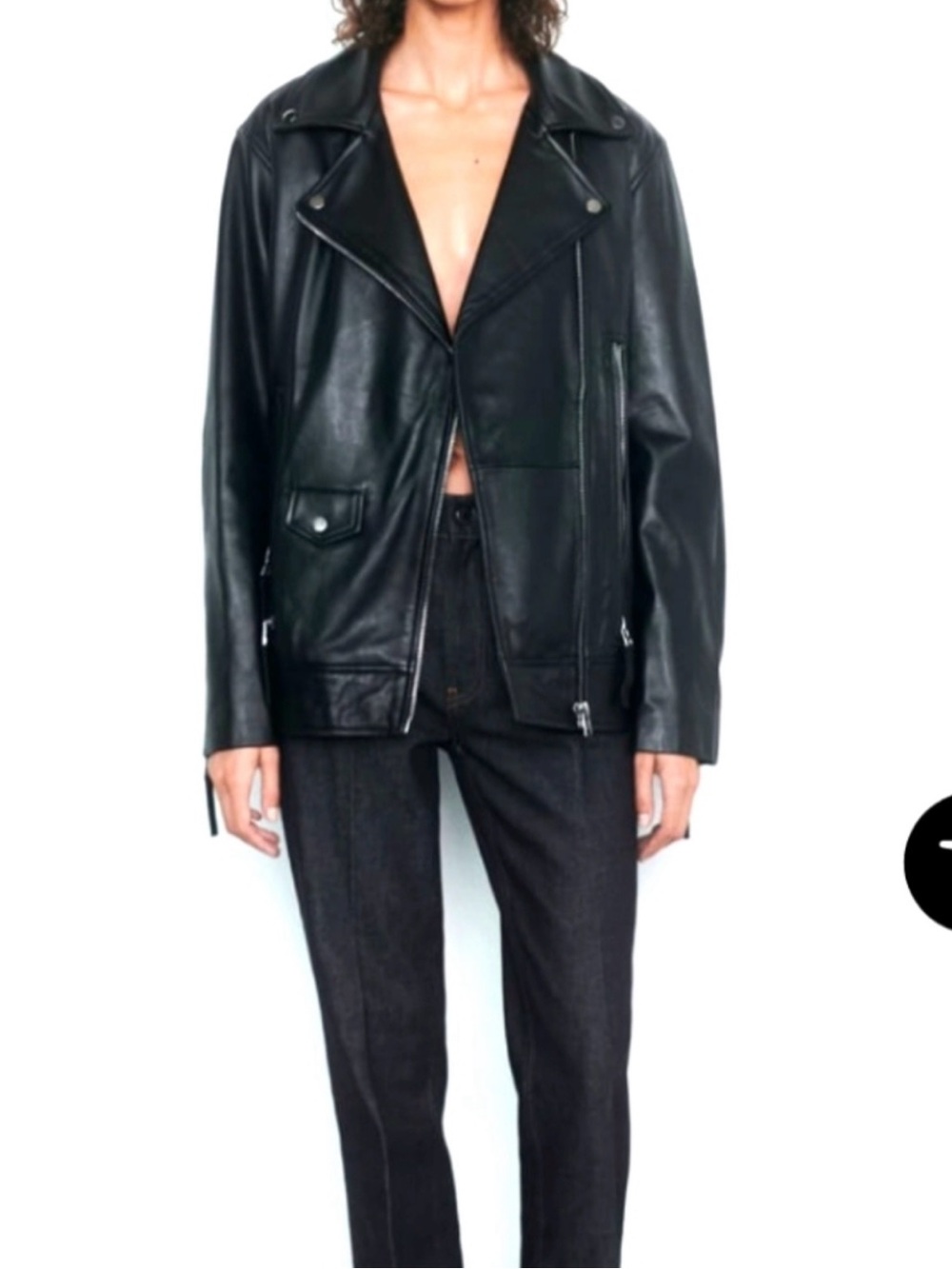 Zara Lamb Leather Moto Jacket Women's XS